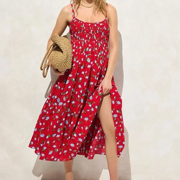 chinese dress ladies J Crew Red Satin Tie Neck Side Slit Dress NWT- Size M (sold out online   The Saved Collection